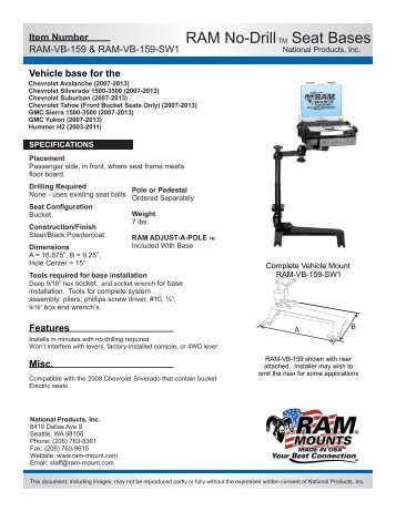 RAM-VB-159-SW1 Installation Instructions - RAM Mounts