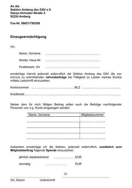 Mitteilungsblatt der Sektion Amberg - Dav-Sektion Amberg