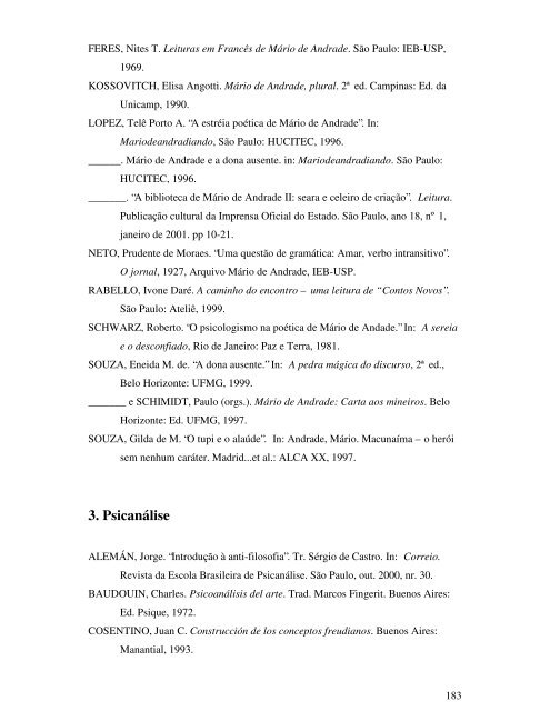 Rastros Freudianos em Mário de Andrade - Universidade Federal ...