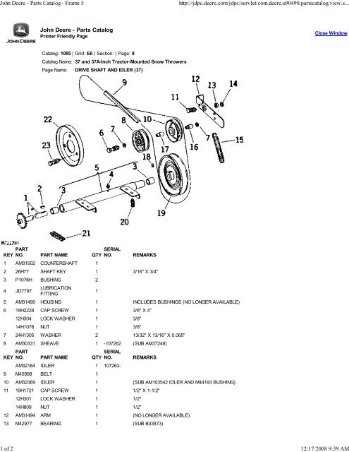 John Deere 314 Lawn /& Garden Tractor Parts Manual.
