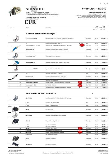 Stanton Price List.pdf - Pro-Technica