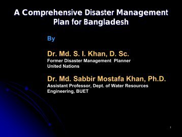 A Comprehensive Disaster Management Plan for Bangladesh