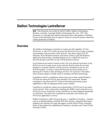 Stallion Technologies LantraServer
