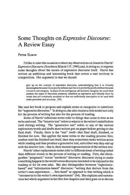 Some Thoughts on Expressive Discourse: A Review ... - JAC Online