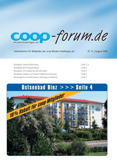 Informationen Für Mitglieder Der Coop Minden-Stadthagen EG