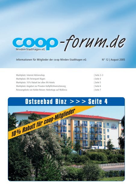 Informationen Fur Mitglieder Der Coop Minden Stadthagen Eg