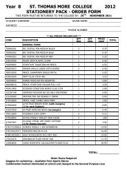 Stationery List 2012 - St Thomas More College