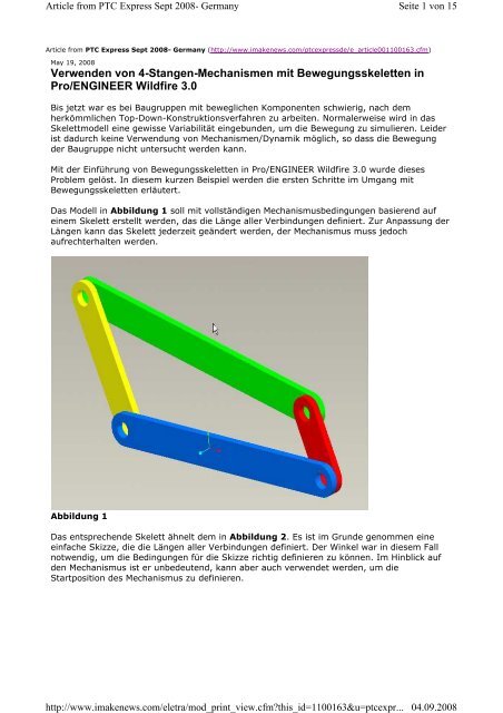 ProE Bewegungsskelette Wildfire3 - ARGE 3D-CAD