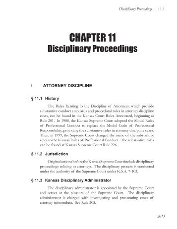 CHAPTER 11 - Disciplinary Proceedings - Kansas Judicial Branch