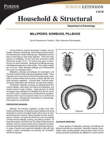 Millipedes, Sowbugs, Pillbugs - Purdue Extension Entomology ...