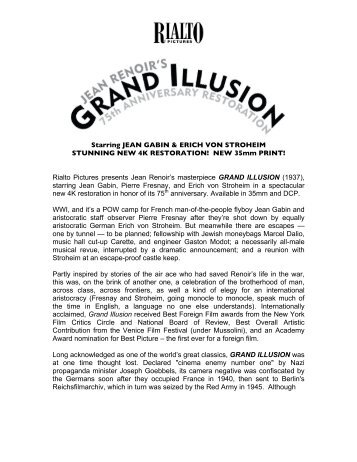 Grand Illusion 2012 National Release - Rialto Pictures