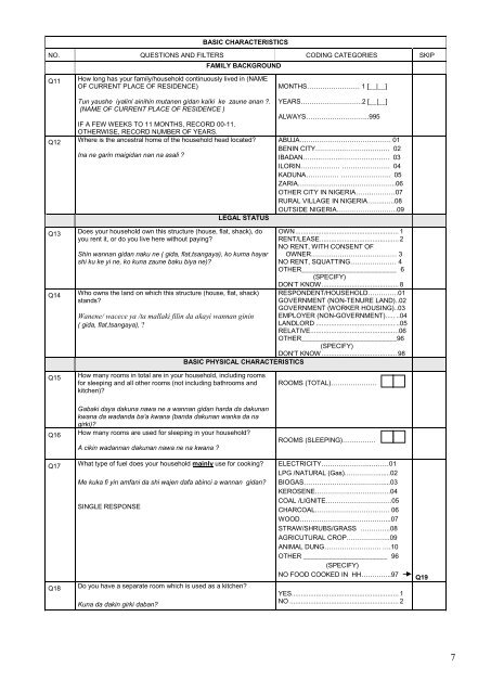 Mid-term Women's Household questionnaire - Hausa/English