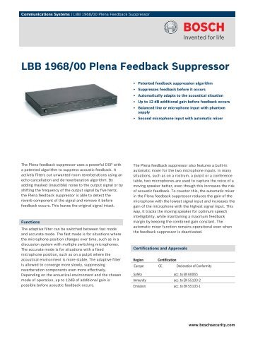 LBB 1968/00 Plena Feedback Suppressor - WES Components