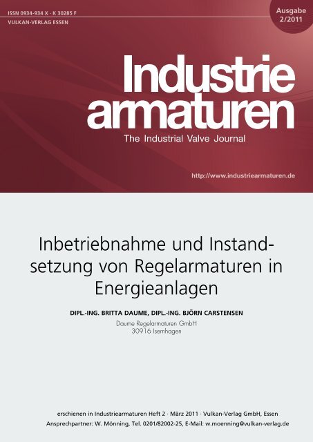 Inbetriebnahme und Instandsetzung von Regelarmaturen in ...