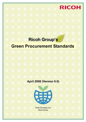 Green Procurement Policy (PDF) - Ricoh