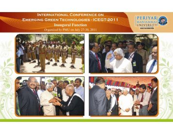 ICEGT-2011 Inaugural Function - Pmu.edu