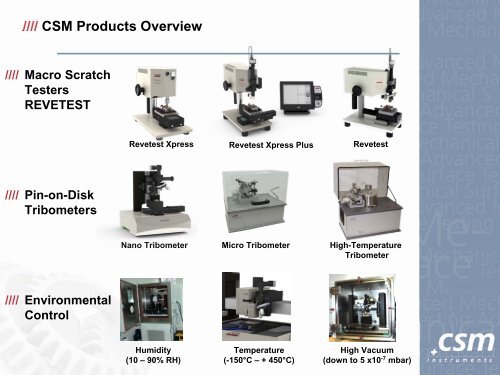 Overview of the CSM Instruments Advanced Mechanical Surface ...