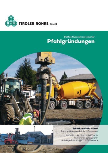 Broschüre Pfahlgründungen - Tiroler Röhren und Metallwerke