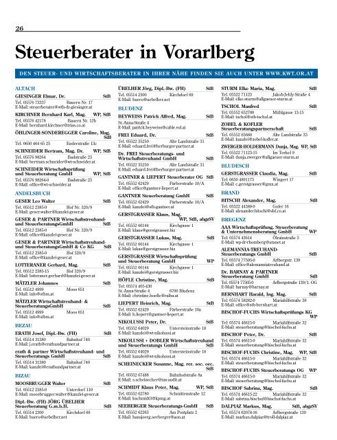 Vorarlberger Steuerberater - Vorarlberg Online