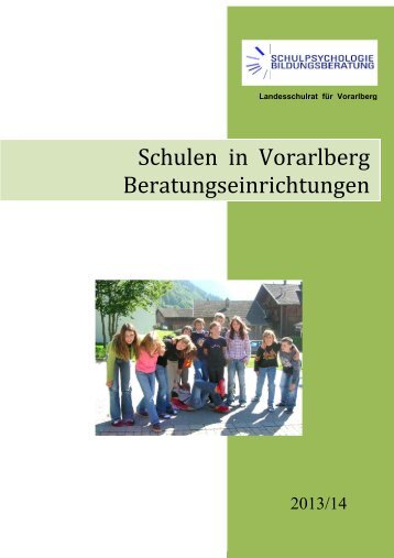 Schulen u. Beratungseinrichtungen in Vbg. – Handbuch