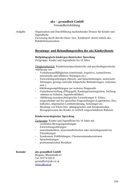 Schulen u. Beratungseinrichtungen in Vbg. – Handbuch