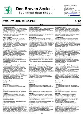 Zwaluw DBS 9802-PUR 5.12 - Den Braven