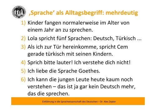 Sprache und Sprachwissenschaft - Worthaus