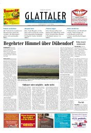 Begehrter Himmel über Dübendorf - Zürcher Unterländer