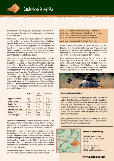 druckbares PDF - Kambaku Safari Lodge