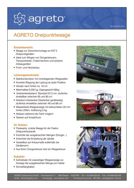 Datenblatt AGRETO Dreipunktwaage+Zubehör.cdr - AGRIS Agrar ...