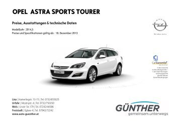 Preisliste Opel Astra ST