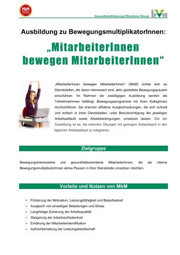 Informationsblatt MitarbeiterInnen bewegen MitarbeiterInnen ... - BVA