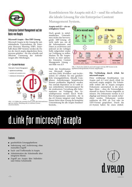 Kombinieren Sie Axapta mit d.3 - Contenit AG