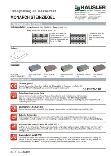 EN 771-3 Leistungserklärung MONARCH STEINZIEGEL.pdf - Häusler