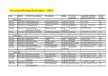 Veranstaltungskalender 2013 - Gemeinde Riedlingsdorf