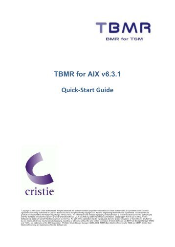 TBMR for AIX v6.3.1 Quick-Start Guide - Cristie Data Products GmbH