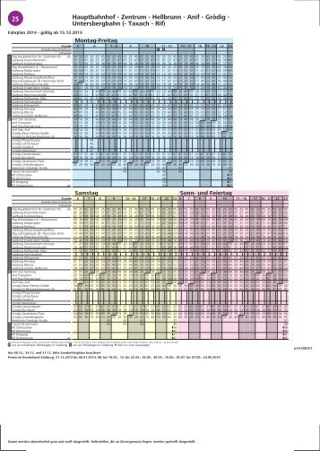 Fahrplan Linie 25 - Salzburg AG