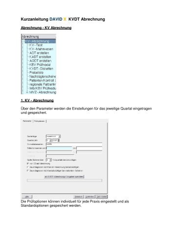 Kurzanleitung DAVID X KVDT Abrechnung - Data Vital