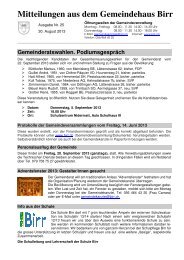 Mitteilungsblatt Nr. 25 / 2013 - Gemeinde Birr