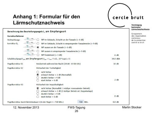 Lärmtechnische Beurteilung von Luft/Wasser-Wärmepumpen - Fws