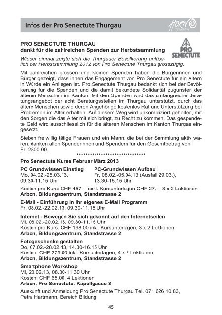 Mitteilungsblatt 01/2013 - in der Gemeinde Horn