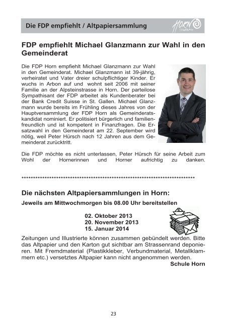 Mitteilungsblatt 04/2013 - in der Gemeinde Horn
