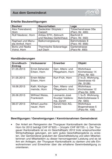 Mitteilungsblatt 04/2013 - in der Gemeinde Horn