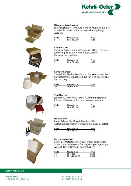 Packmaterialbroschüre (pdf) - Kehrli + Oeler AG