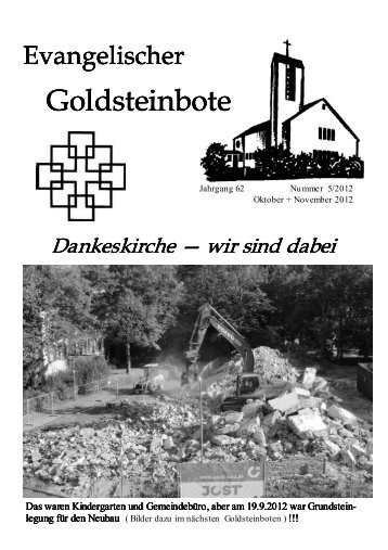 Neues von der Baustelle - Dankeskirchengemeinde Goldstein