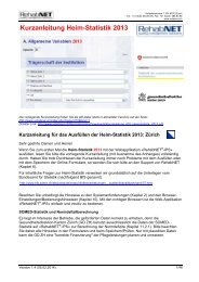 Kurzanleitung Heim-Statistik 2013 - RehabNET AG