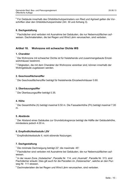 Planungs- und Baureglement - Gemeinde Ried b. Kerzers