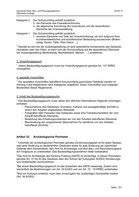 Planungs- und Baureglement - Gemeinde Ried b. Kerzers