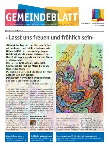 Gemeindeblatt - Reformierte Kirchgemeinde Solothurn