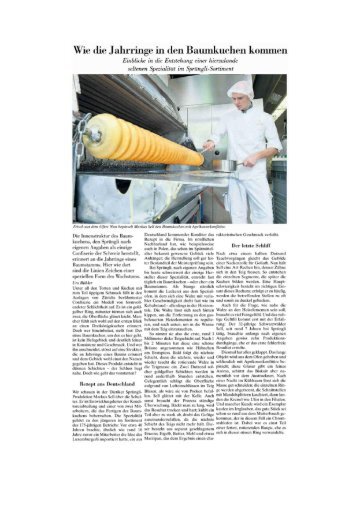 Wie die Jahresringe in den Baumkuchen kommen - NZZ - Confiserie ...